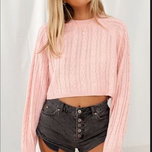 Isabelles Cabinet pink cropped sweater!!